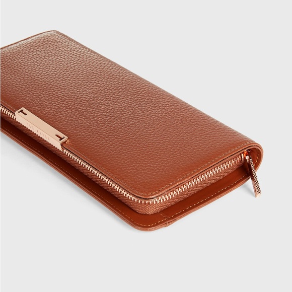 Ted Baker Handbags - Ted Baker Tan Leather Zip Wallet